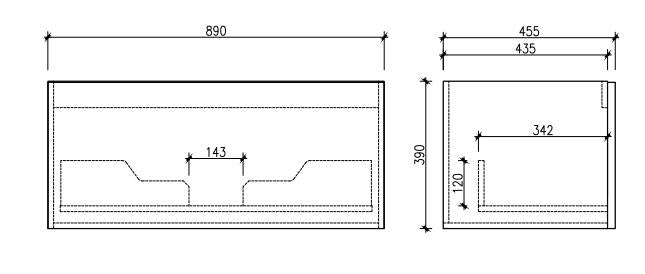 Cicero 900mm Wall Hung Vanity