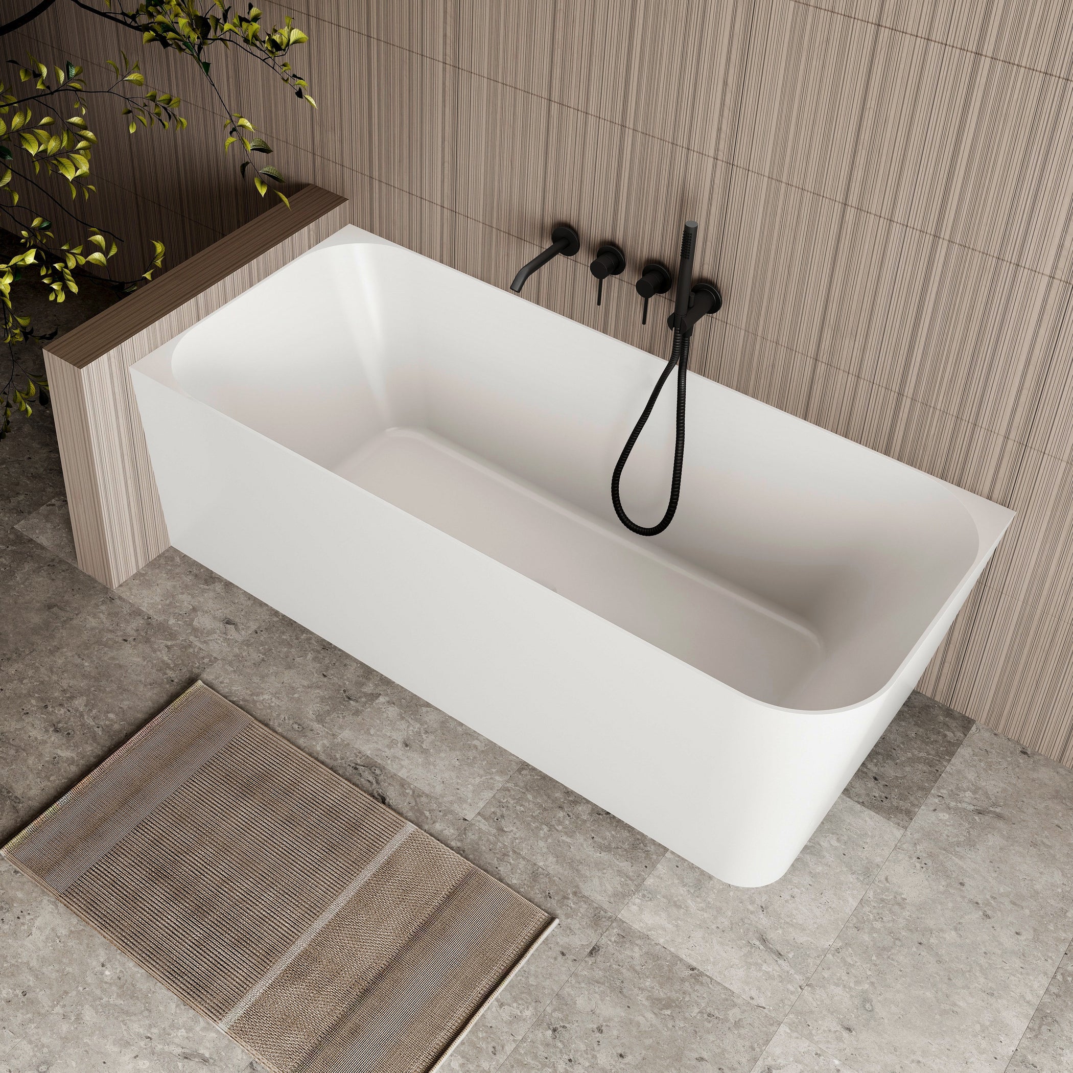 Ashton Corner Back To Wall Bath — Cassa Design