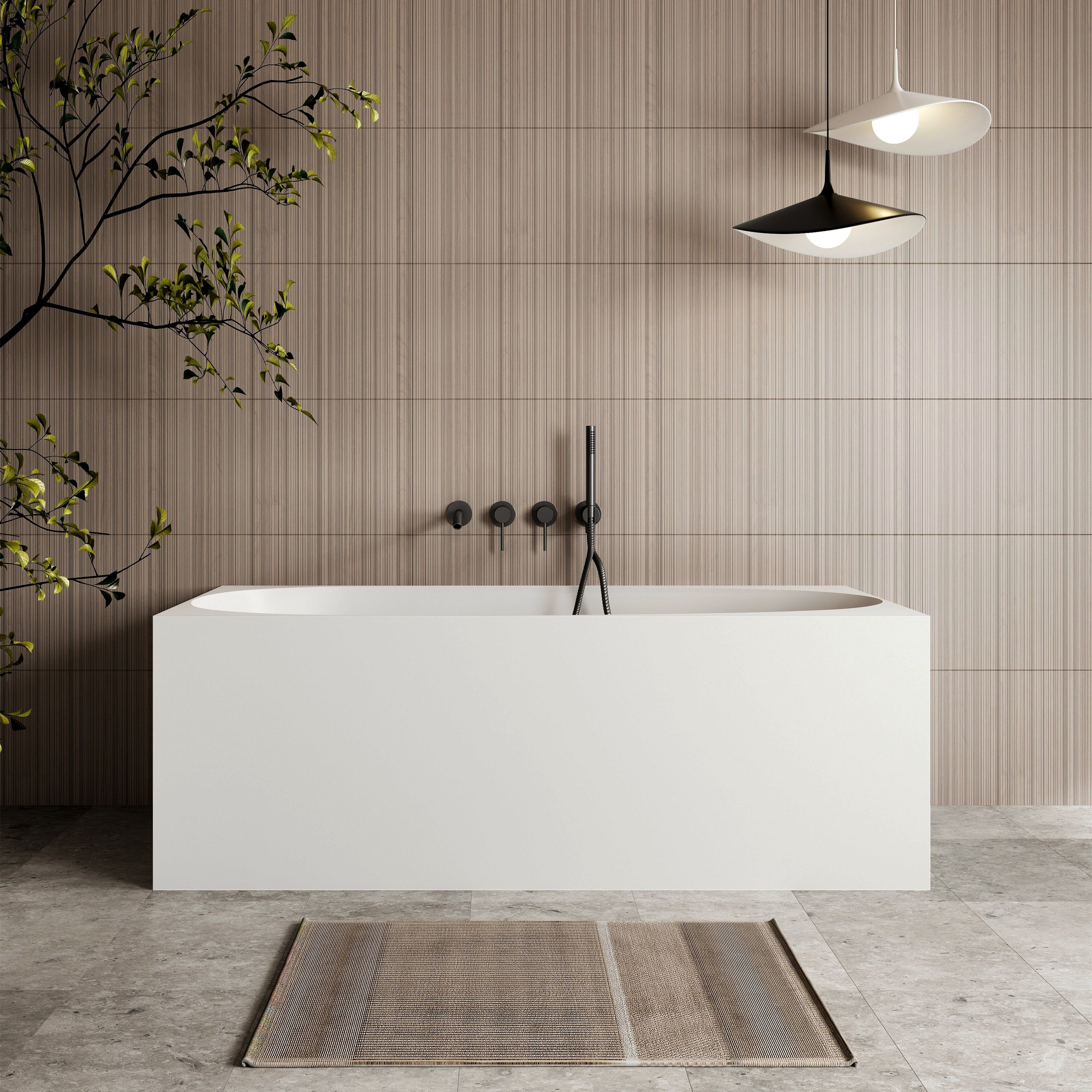 New Multi Corner Back To Wall Freestanding Bath — Cassa Design