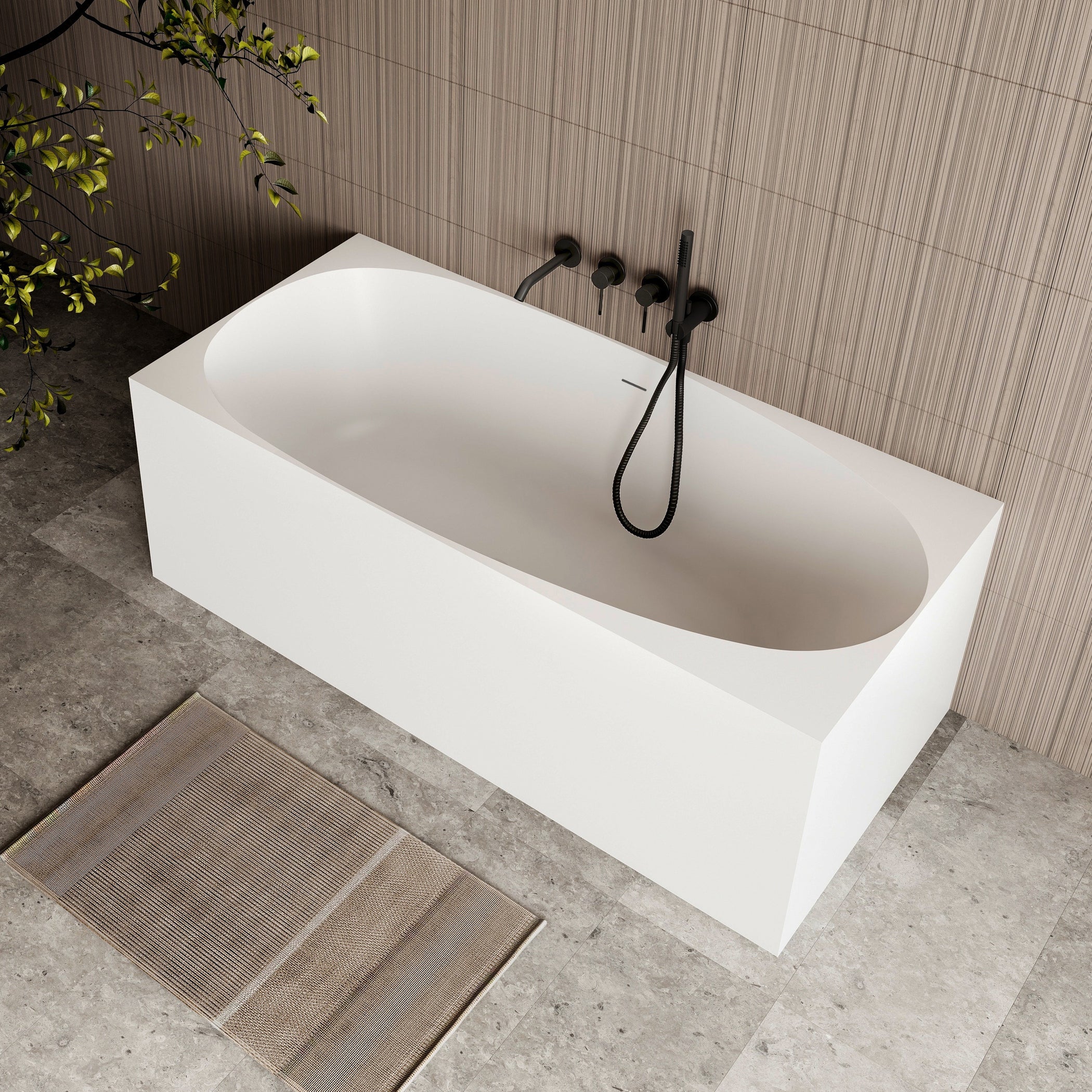 New Multi Corner Back To Wall Freestanding Bath — Cassa Design