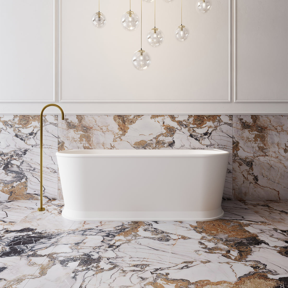 Westminster Back To Wall Freestanding Bath — Cassa Design
