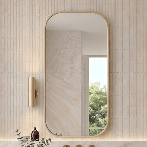 Rec 450mm Framed Shaving Cabinet | Brushed Gold