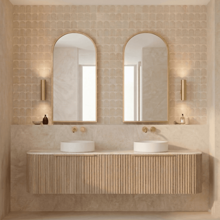 Archied 450mm Framed Shaving Cabinet | Brushed Gold