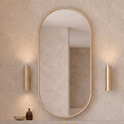 Elli Pill 450mm Framed Shaving Cabinet | Brushed Gold