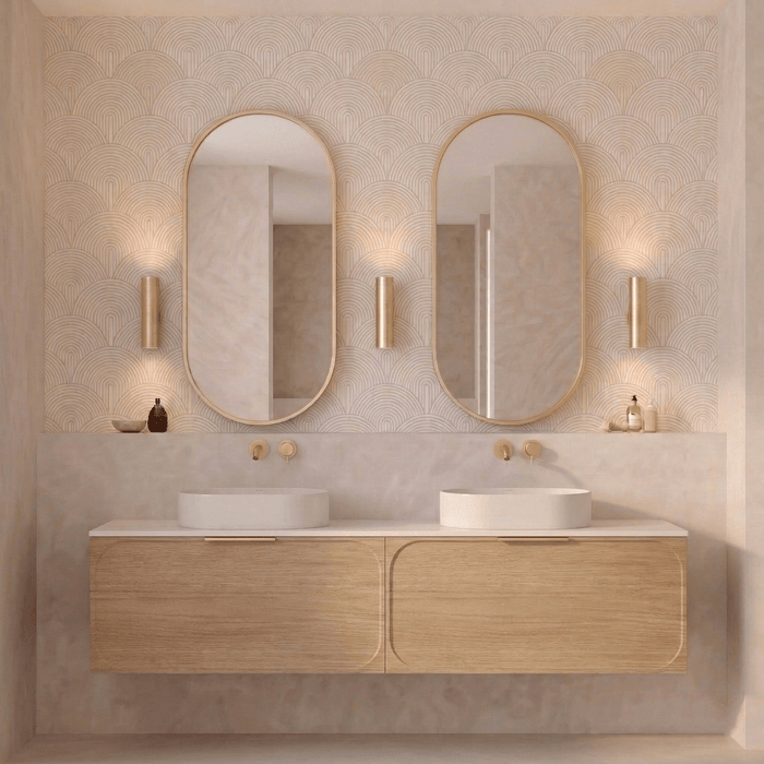 Elli Pill 450mm Framed Shaving Cabinet | Brushed Gold
