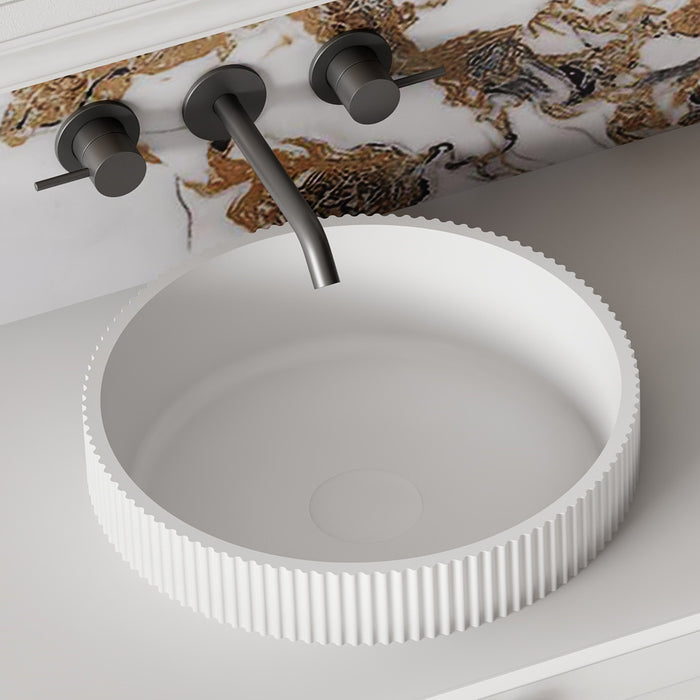 V-Groove Round Semi-Inset Basin