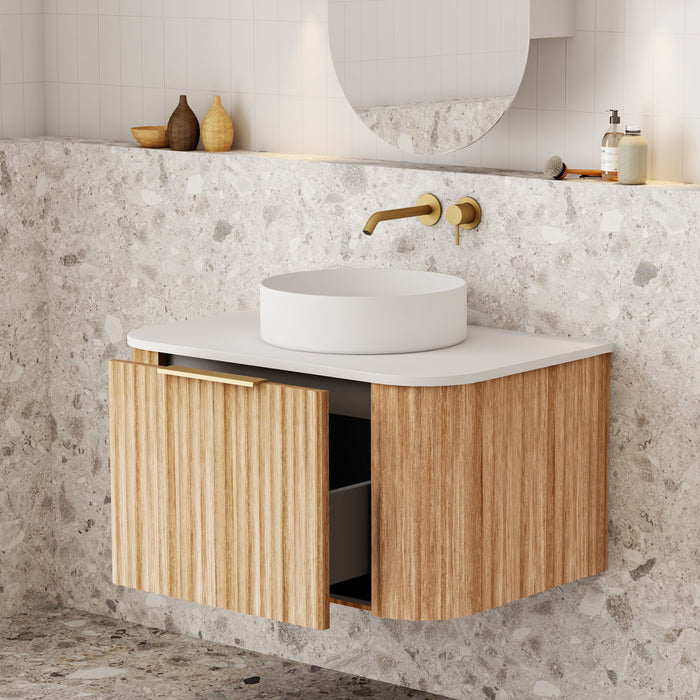 V-Groove 750mm Wall Hung Vanity — Cassa Design